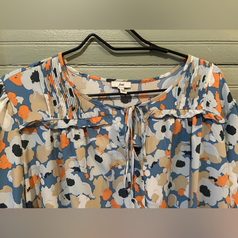 🔥 *LIKE NEW* Joie Floral Fields Peasant Top, Worn ONE Time SZ XL - Picture 3 of 9